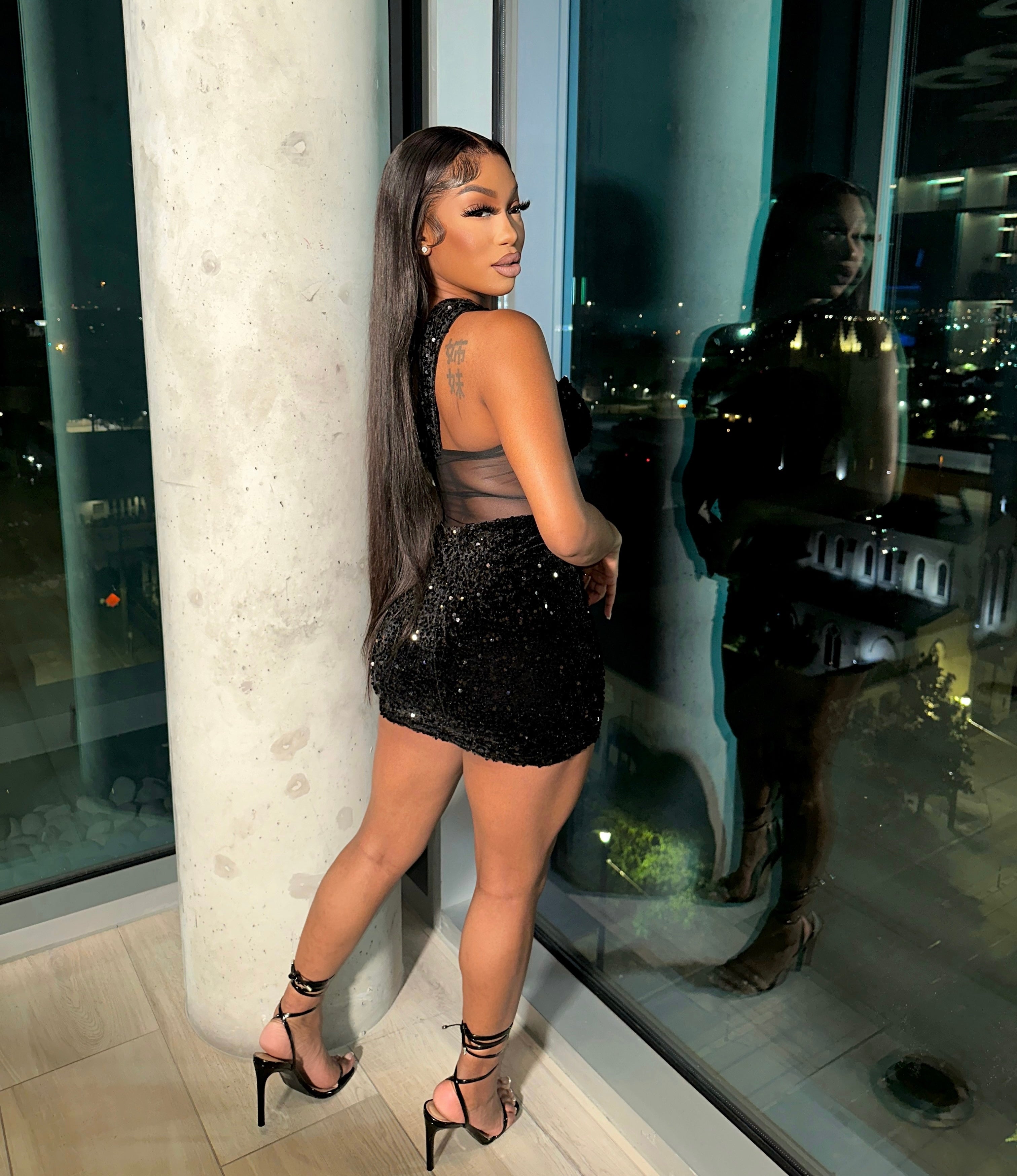 Stardust Black One Shoulder Dress