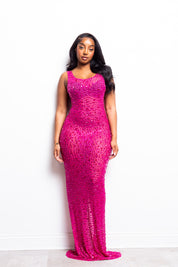 Nessa Sleeveless Fuchsia Pink Maxi Dress