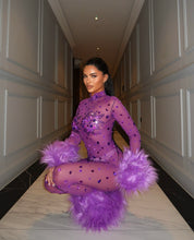 Allegra Purple Rhinestone Jumpsuit Limited Edition