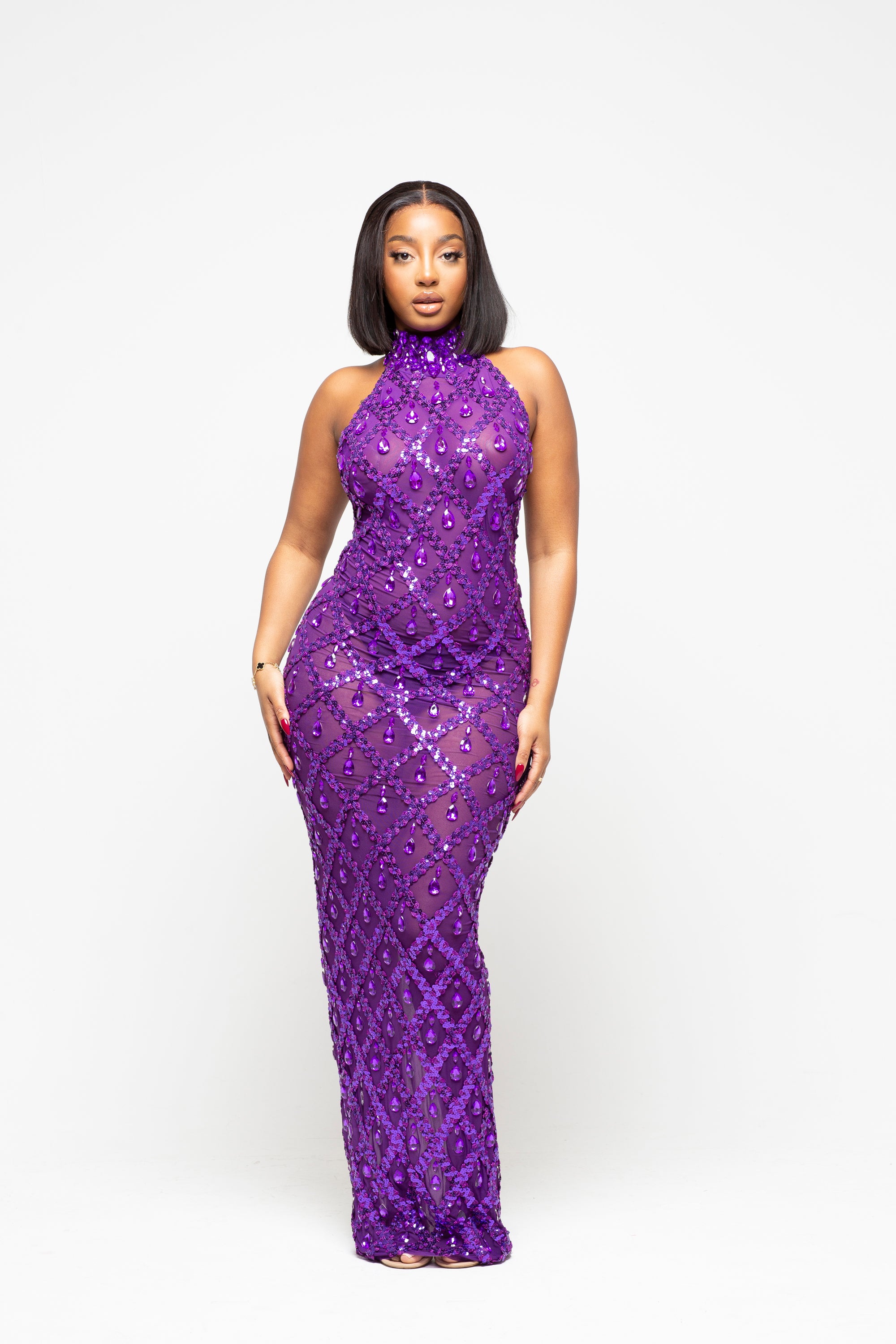 Diamond Maxi Dress Purple Limited Edition