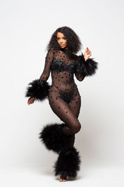 Allegra Black Rhinestone Jumpsuit