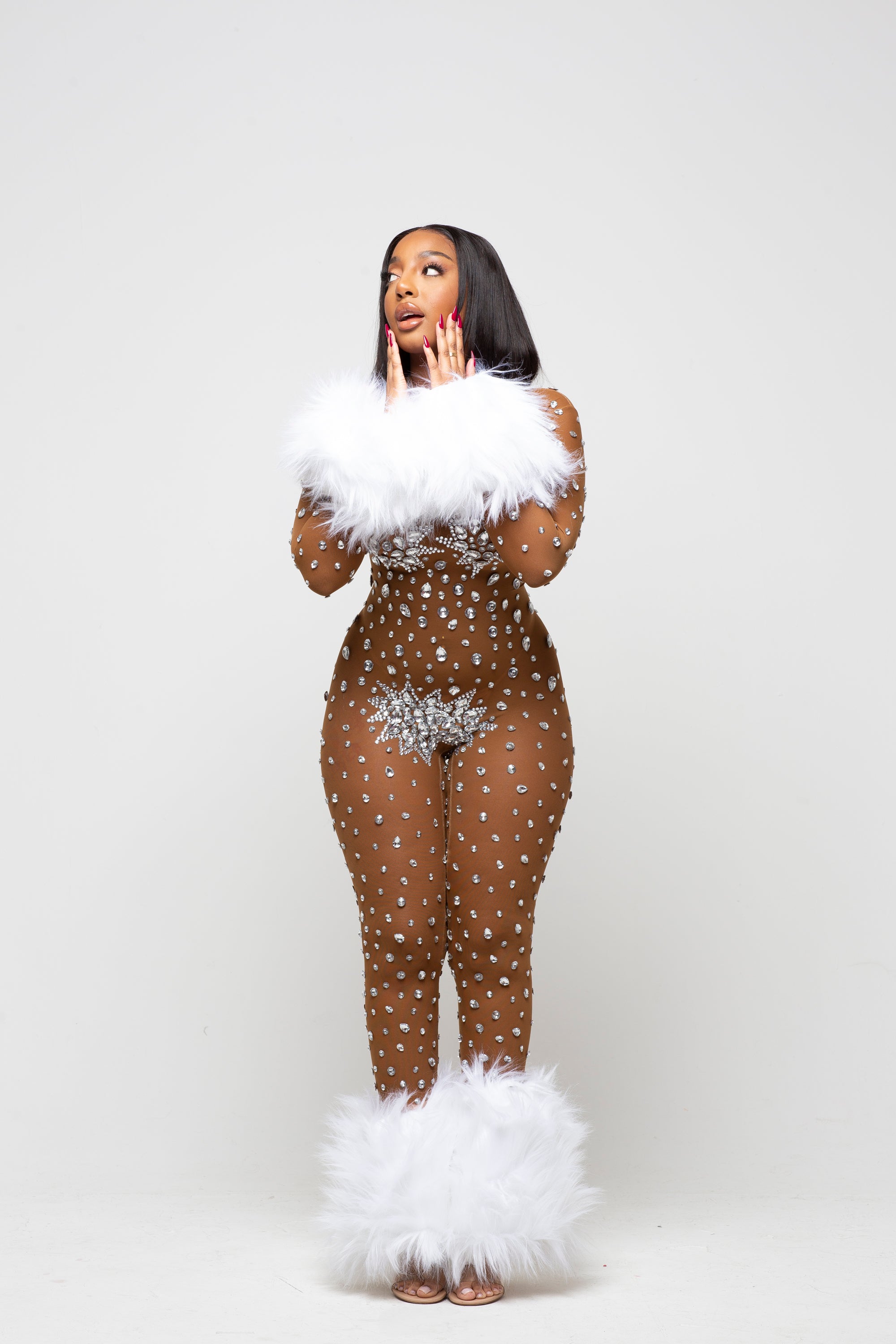 Allegra Silver Rhinestone Jumpsuit