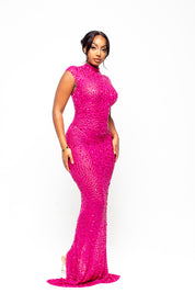 Nessa Fuchsia Pink Maxi Dress
