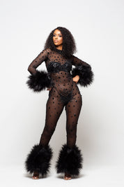 Allegra Black Rhinestone Jumpsuit