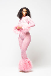 Allegra Baby Pink Rhinestone Jumpsuit