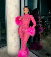 Allegra Pink Rhinestone Jumpsuit