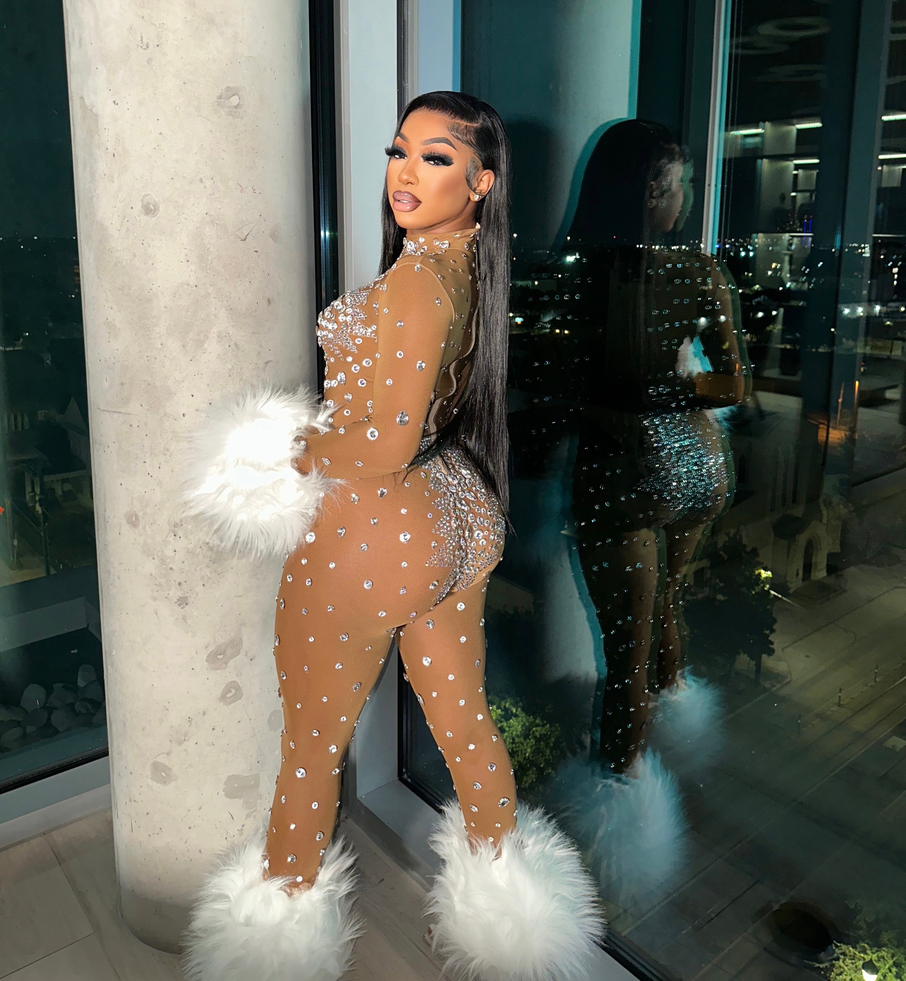 Allegra Silver Rhinestone Jumpsuit