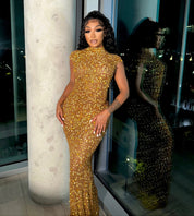 Nessa Gold Maxi Dress