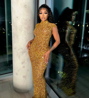 Nessa Gold Maxi Dress
