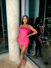 Sabrina Pink Sequin Dress