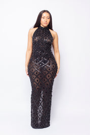 Diamond Maxi Dress Black