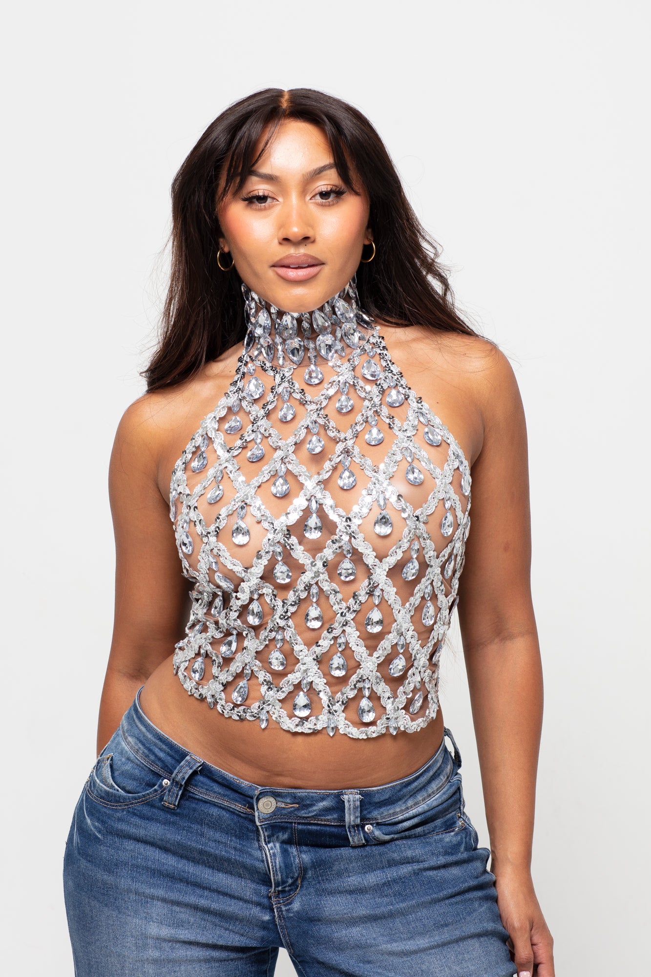 Domina Silver Diamond Top