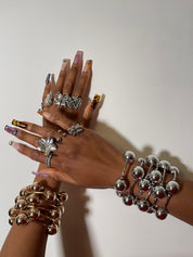 Chrome Bubble Ball Bracelet