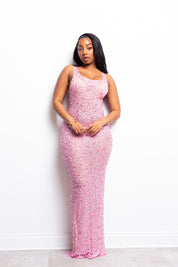 Nessa Sleeveless Pink Maxi Dress