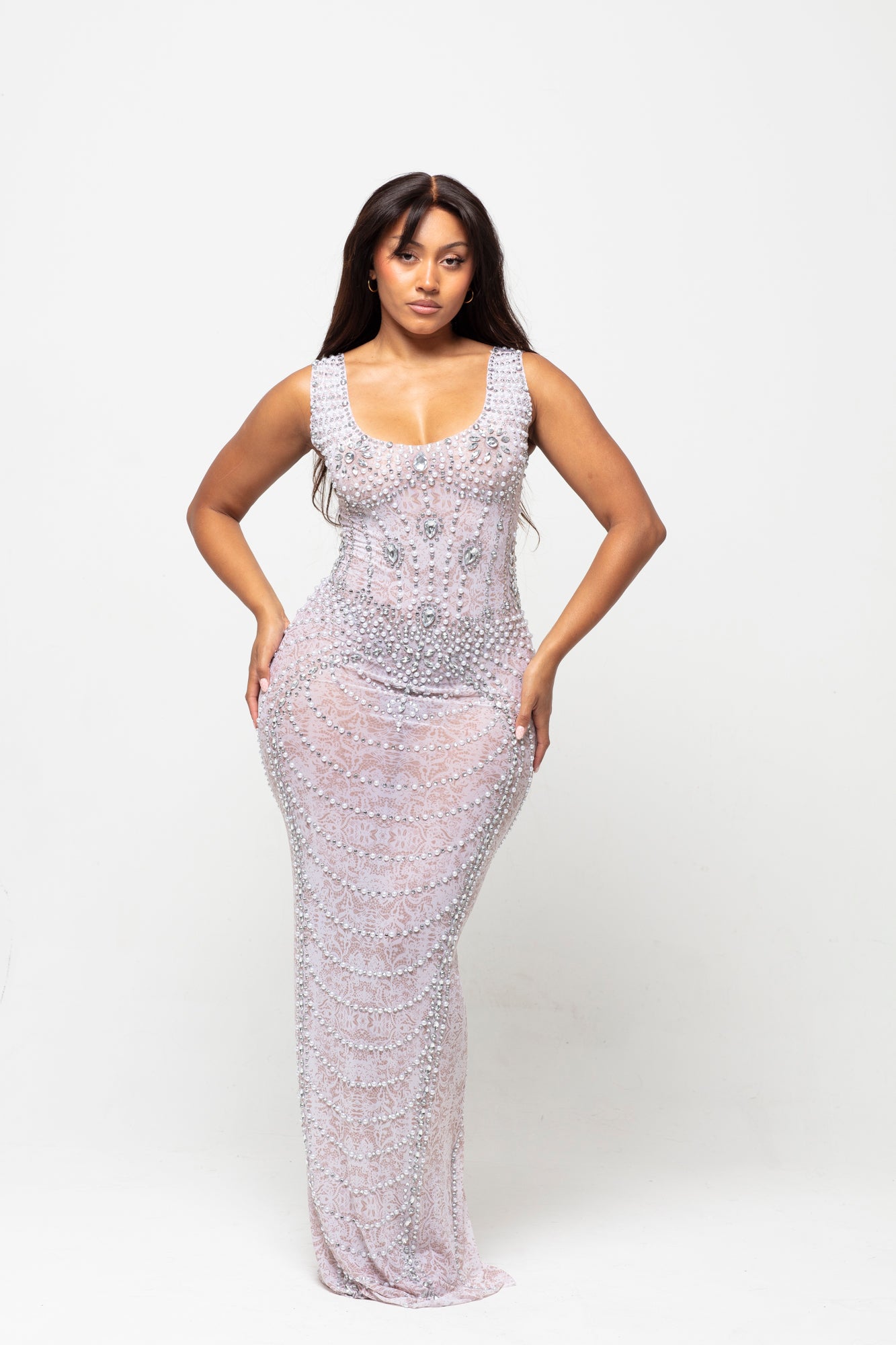 Saffron Pearls Maxi Dress