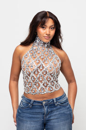 Domina Silver Diamond Top