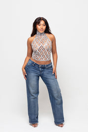 Domina Silver Diamond Top