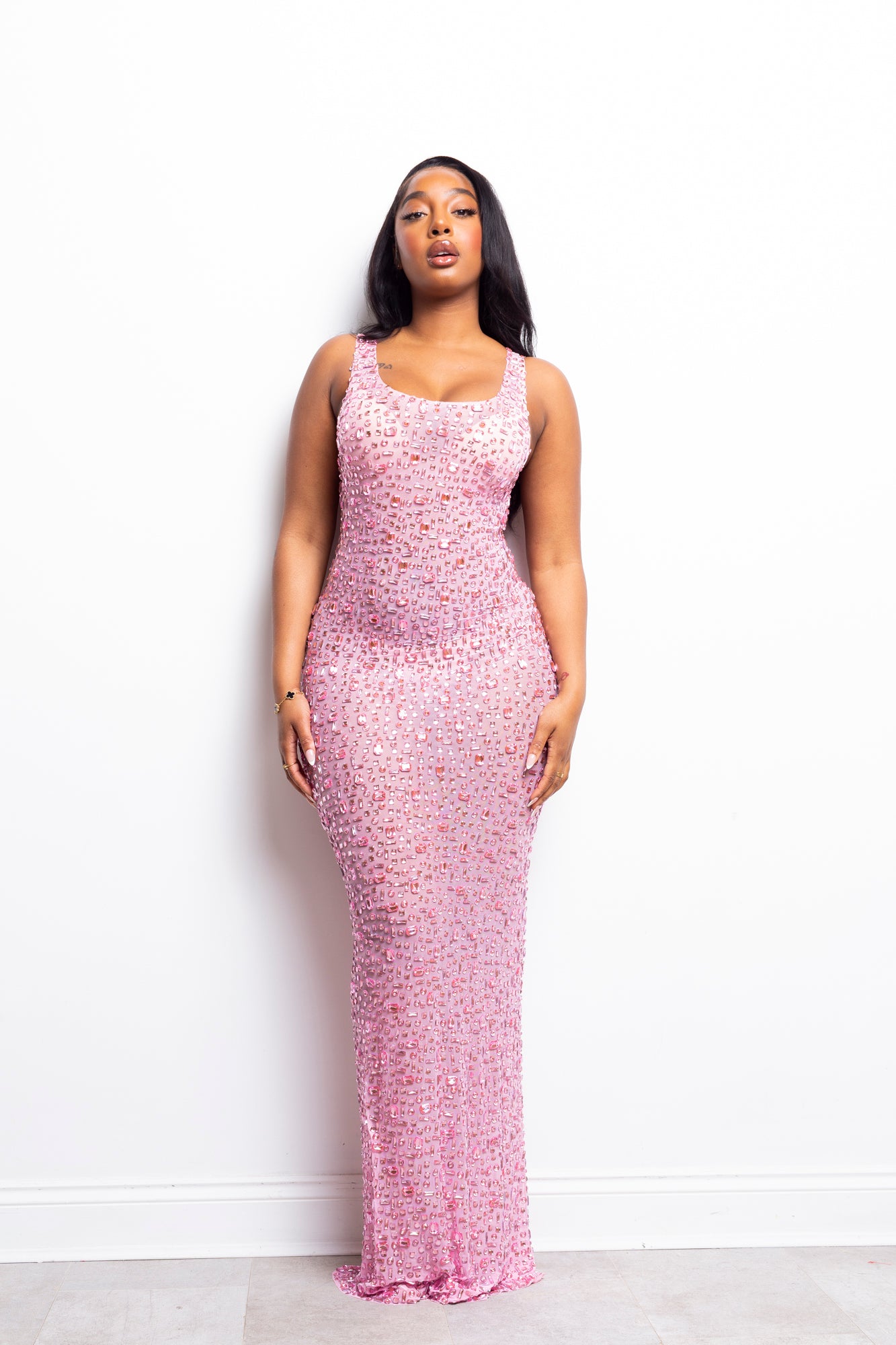 Nessa Sleeveless Pink Maxi Dress