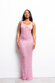 Nessa Sleeveless Pink Maxi Dress