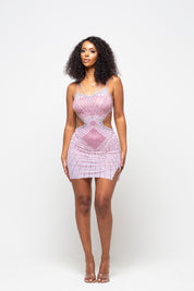 Naomie Baby Pink Rhinestone Dress Limited Edition