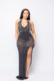Onyx Crystal Maxi Dress