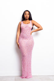 Nessa Sleeveless Pink Maxi Dress