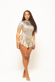 Siren Champagne Sequin Dress