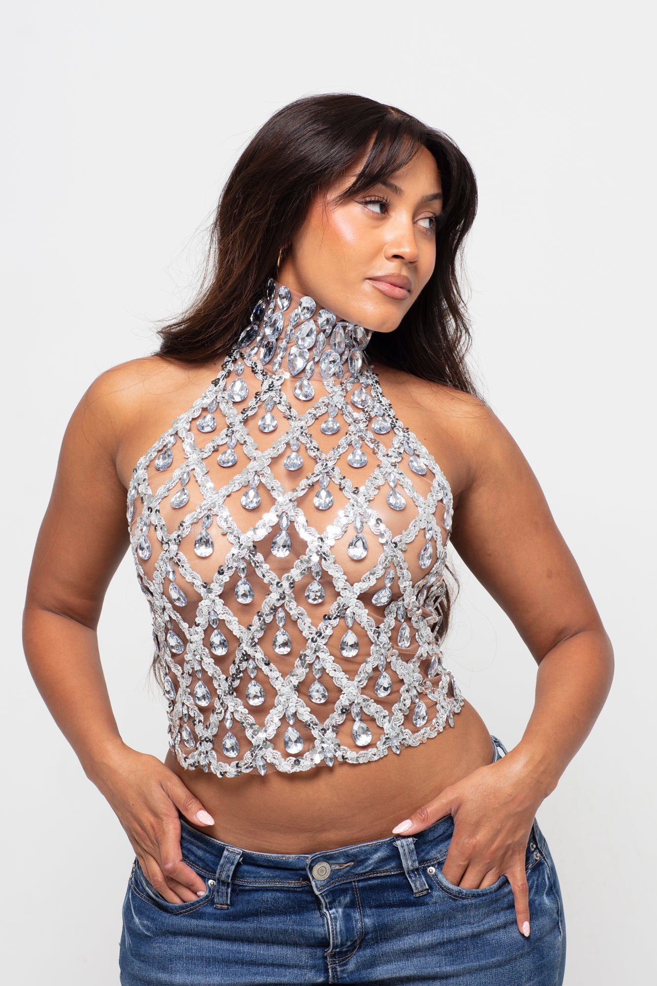 Domina Silver Diamond Top