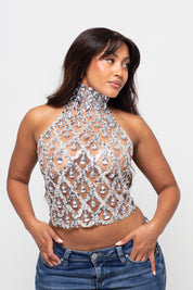 Domina Silver Diamond Top