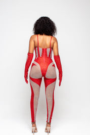 Dynamite Jumpsuit With Gloves Red Pre-Order