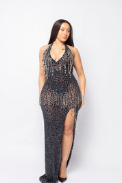Onyx Crystal Maxi Dress