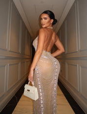 Dojah Diamond Midi Nude Dress Pre-Order