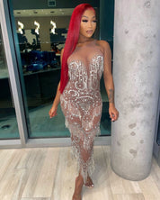 Ophelia Rhinestone Tassel Dress