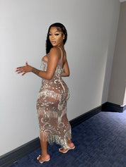 Ophelia Rhinestone Tassel Dress