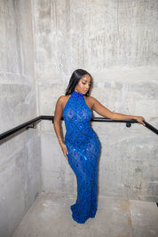 Diamond Maxi Dress Blue