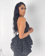 Delphine Sequins Halterneck Dress