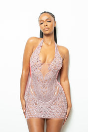 Glitz Mini Dress Pink