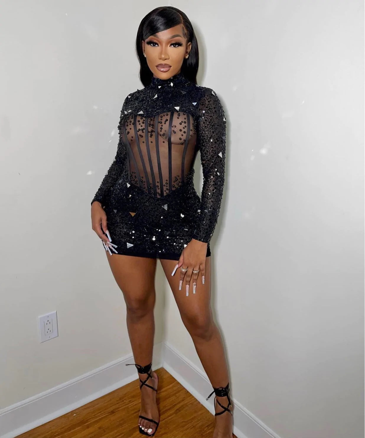 Edena Pearls & Sequins Dress