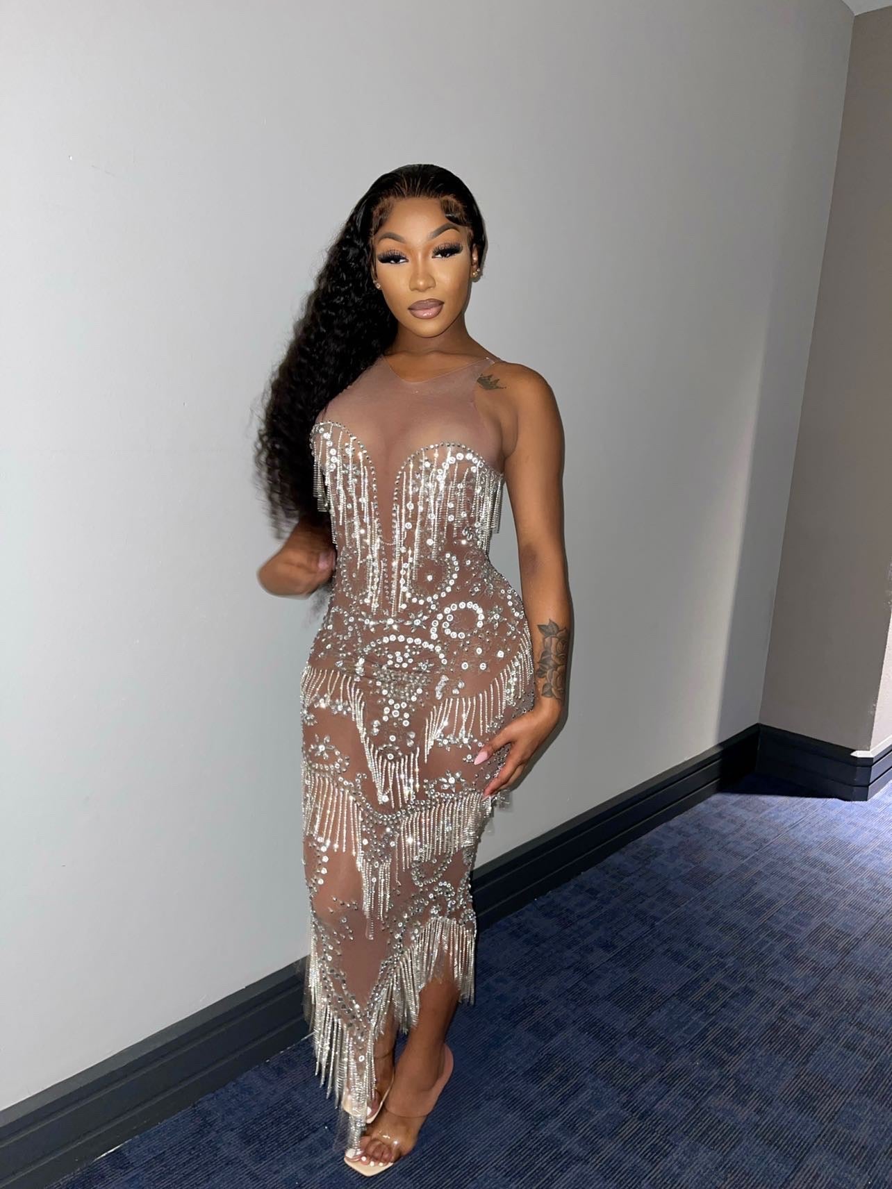 Ophelia Rhinestone Tassel Dress